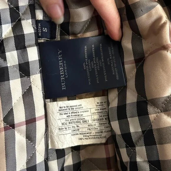 Burberry London Rabbit Fur Trimmed Stand Collar Tench Coat with Belt - Picture 10 of 11